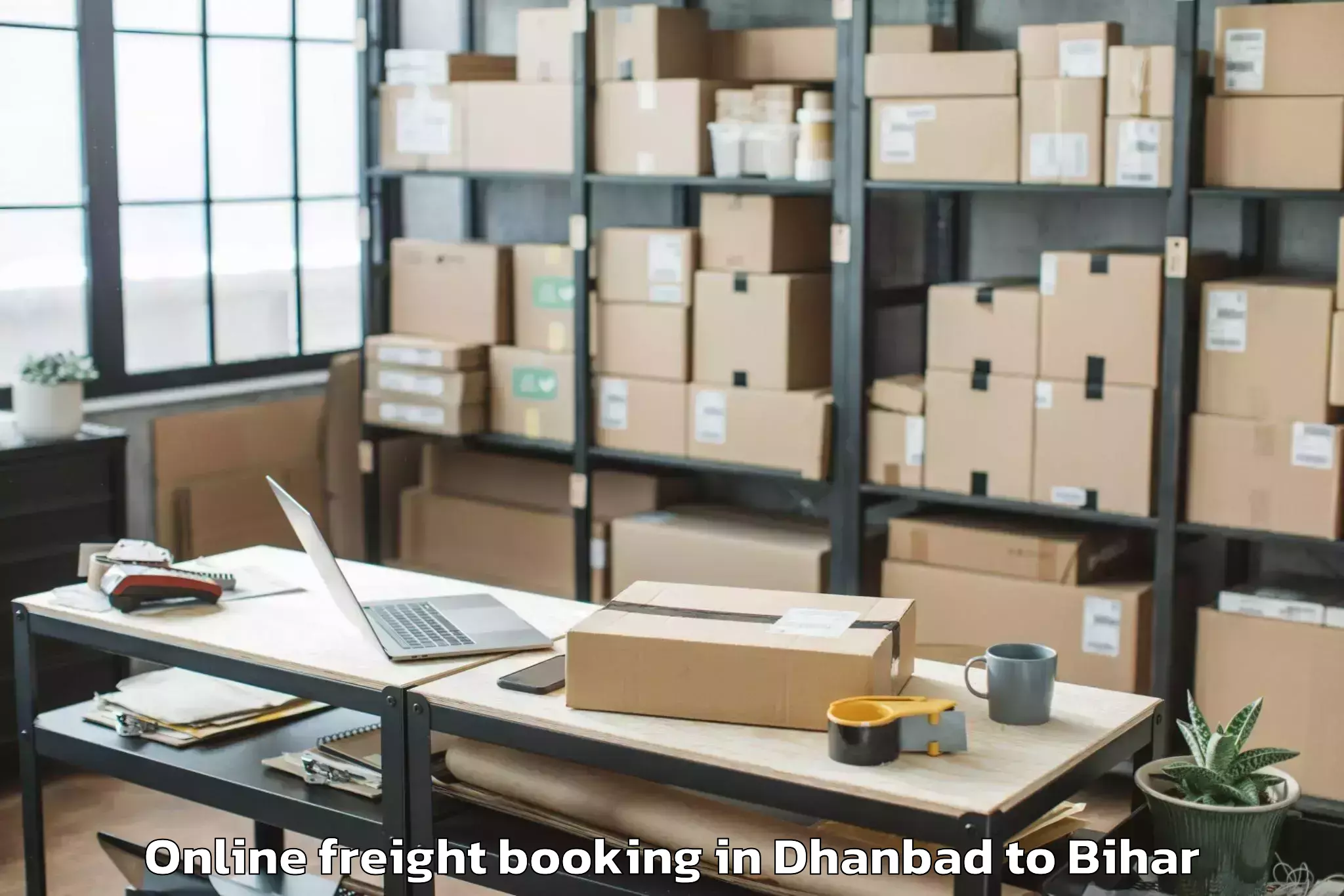 Affordable Dhanbad to Kesariya Online Freight Booking